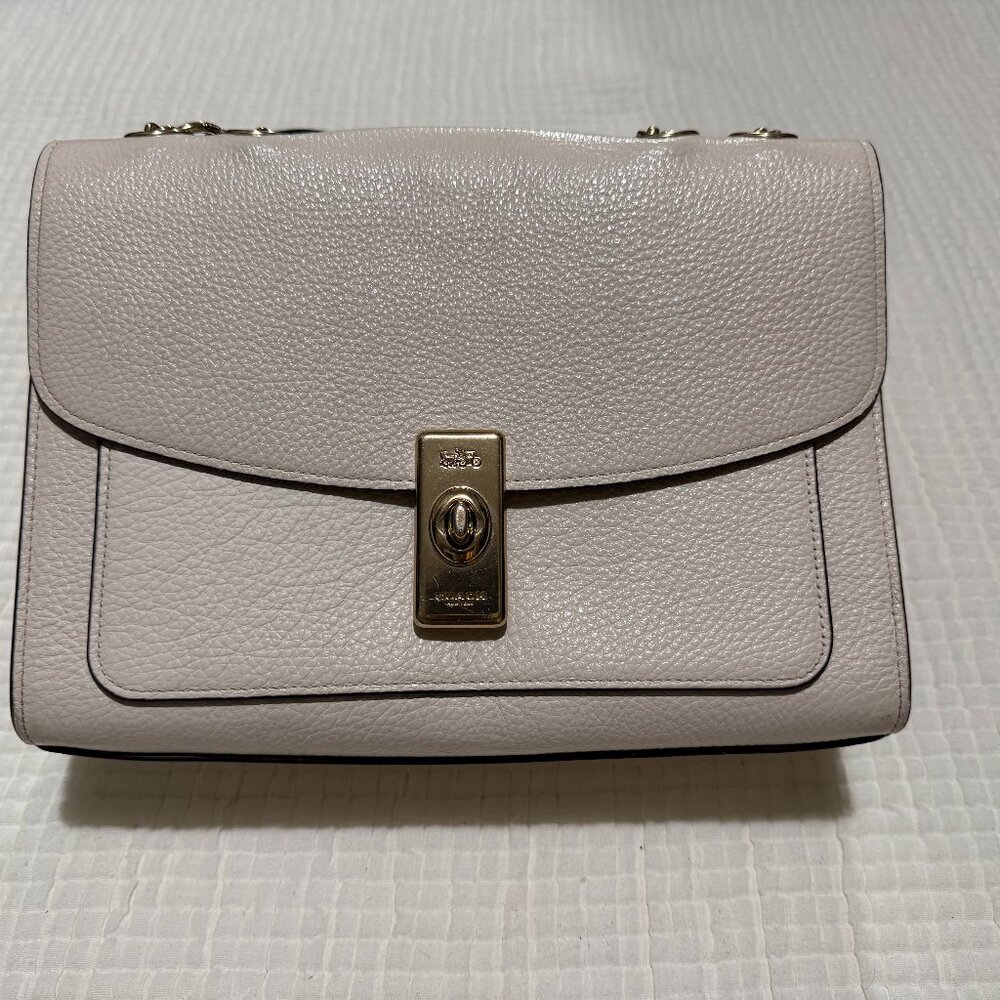 Coach Lane Shoulder Bag in Chalk Multi Pebble Leather